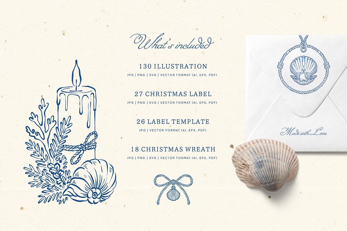 Coastal Christmas Illustration Kit, a Seasonal Illustration by KetteCreate (Photo 2 of 21)