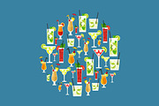 16 popular cocktail recipes, a Food Illustration by Mallinka (Thumbnail 4 of 4)
