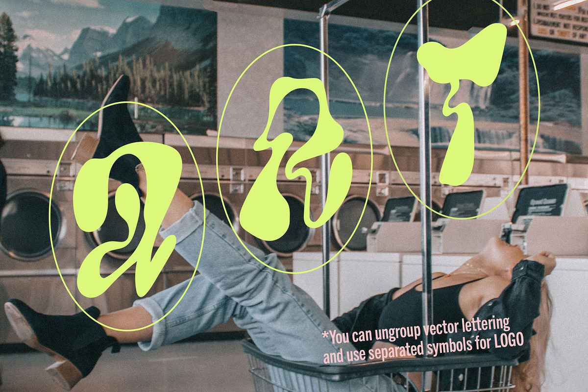 BUNDLE Y2K Lettering Liquid & Groovy, an Object Graphic by Oksana Trygub (Photo 33 of 53)