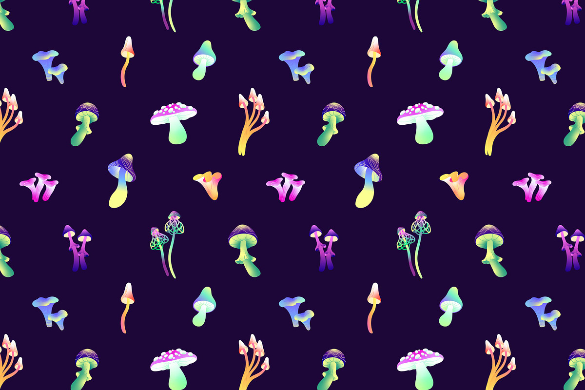 Magic psilocybin mushrooms set, an Object Illustration by PaperTrident (Photo 3 of 3)