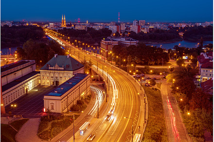 City of Warsaw by night, an Architecture Photo by Nature and travel