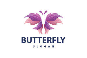 Butterfly Logo Design Flaying Animal