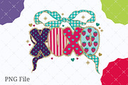 XOXO Valentine Bow PNG, Patchwork He, an Illustration by designcity5 (Thumbnail 2 of 8)