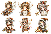 Christmas Whimsical Fairy Clipart, an Illustration by Daily.Designs (Thumbnail 5 of 5)
