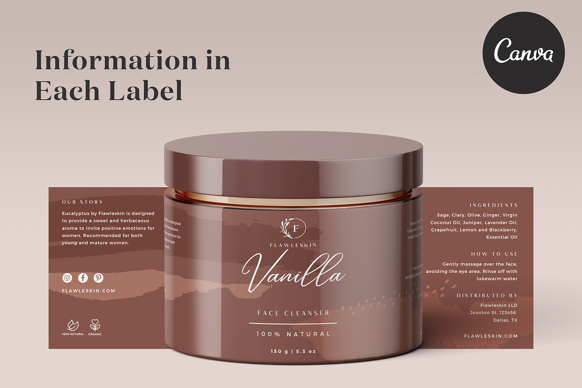 Canva Product Label Bundle Set LA009, a Stationery Template by Draca Design Co (Photo 4 of 5)