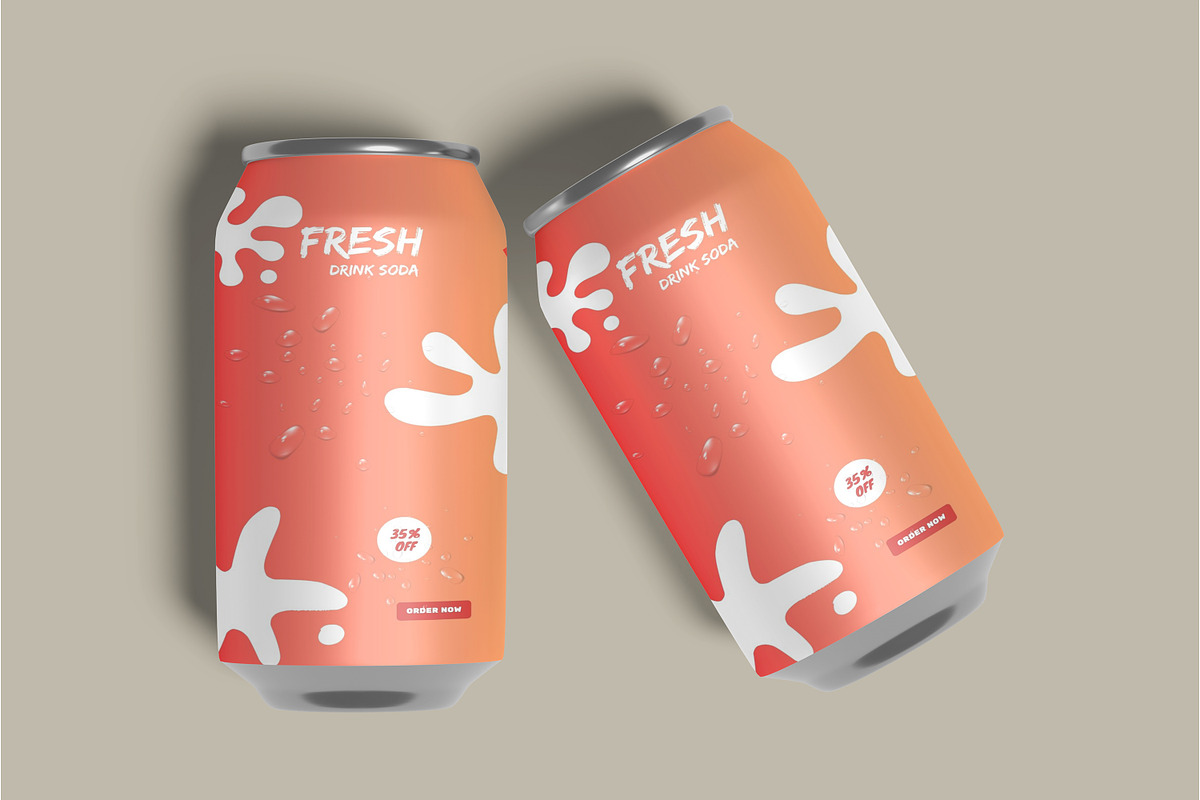 Soda Can Mockup, a Packaging Mockup by lamorastudio (Photo 3 of 11)