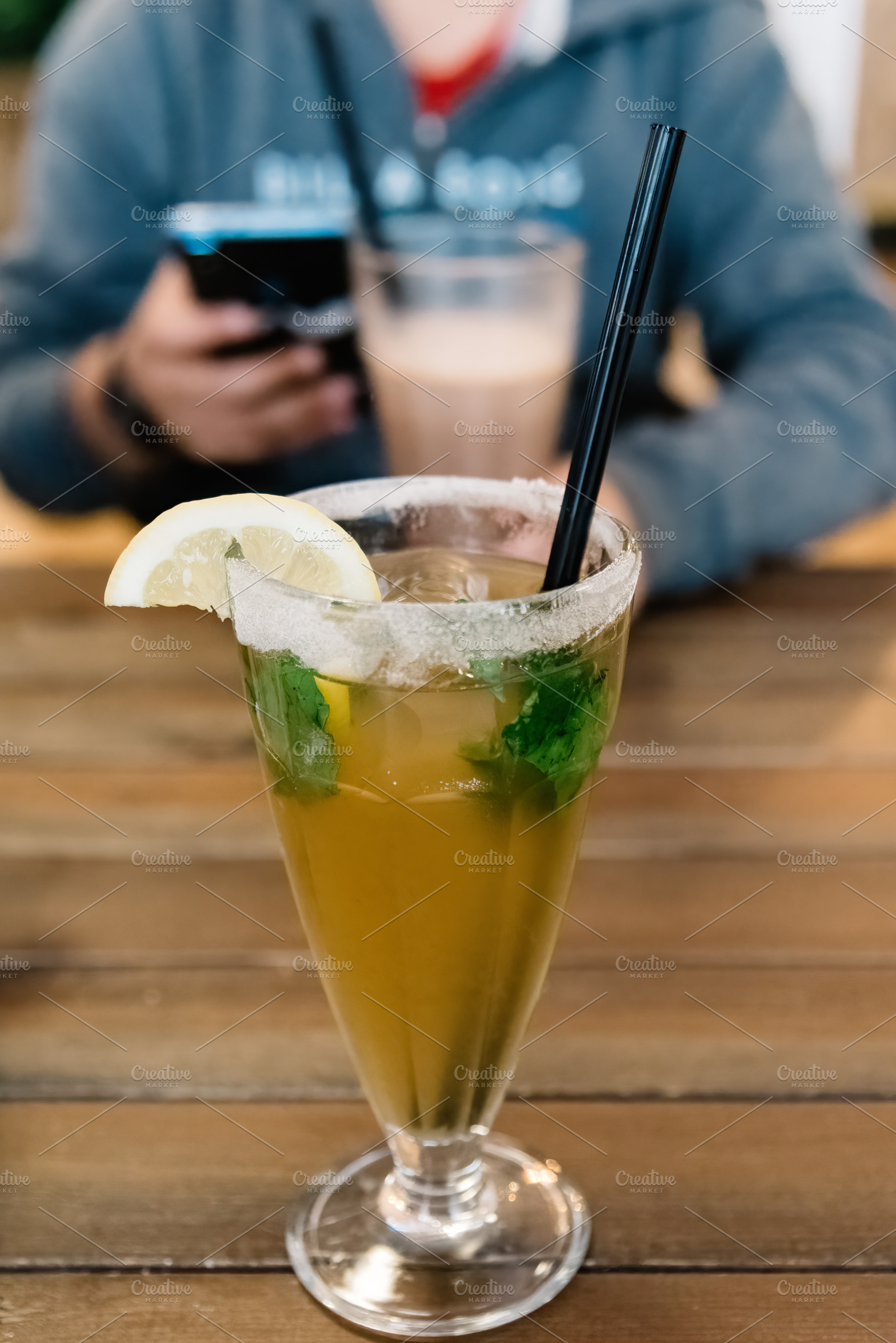 Mojito or virgin mojito long rum drink with fresh mint, lime juice, cane sugar, a Food & Drink Photo by Architect´s eye