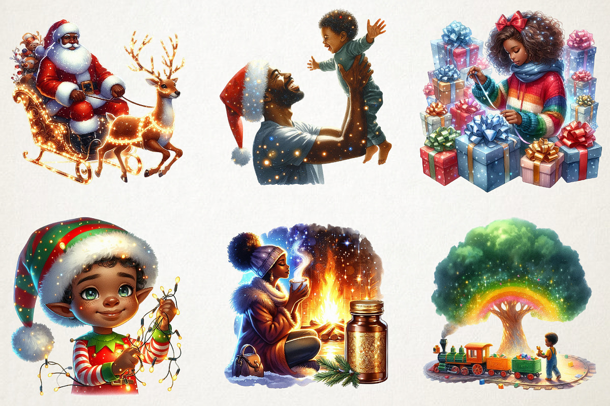 African American Christmas Clipart, an Illustration by RobertsArt (Photo 6 of 7)