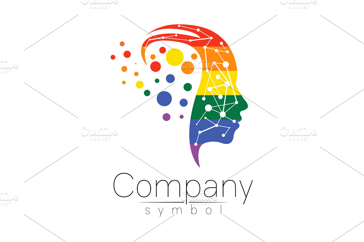 Vector symbol of human head. Profile, an Education Illustration by Wittmann
