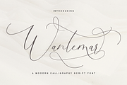 Wantemar - modern calligraphy font, a Script Font by Quothron (Thumbnail 1 of 9)