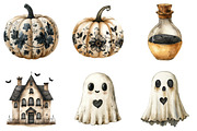 Beige & Black Halloween Clipart, an Illustration by DreamArtGraphic (Thumbnail 2 of 5)