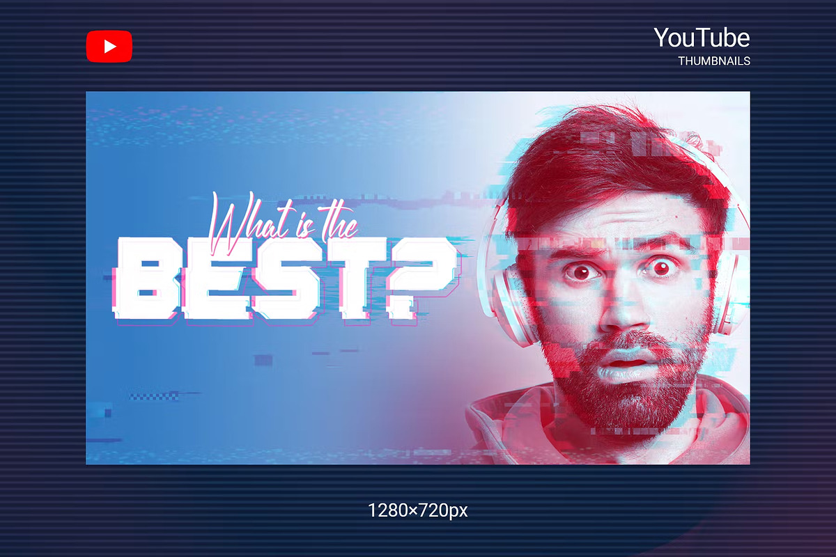 Glitch YouTube Thumbnails, a Social Media Template by Andrew Skoch Design (Photo 4 of 7)