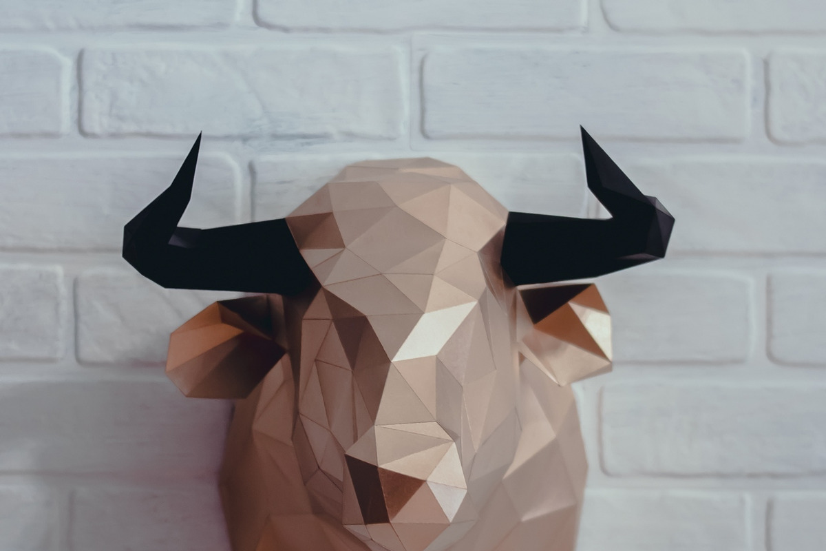 DIY Bull Head 3D model template, a Graphic by PolyFish