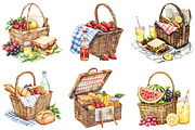 Summer Picnic Basket Clipart Bundle, an Illustration by Pixels.Craft (Thumbnail 2 of 10)
