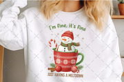 Funny Cute Snowman Png Christmas PNG, an Illustration by Craft Nest (Thumbnail 3 of 6)