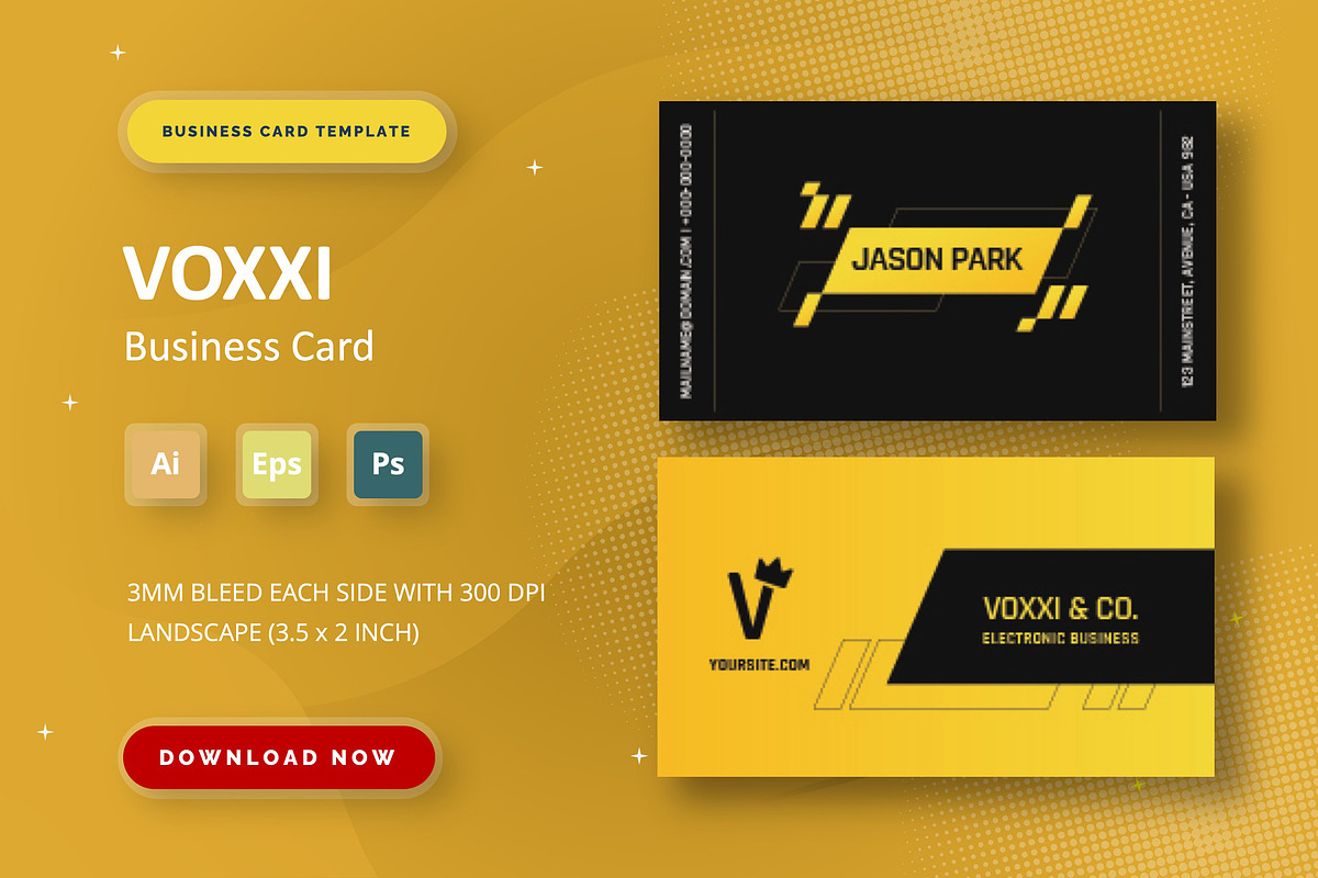 Voxxi - Business Card, a Card Template by StreaksideStd
