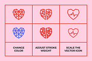 70 Geometric Hearts Logo, an Outline Icon by Abstracto-Create (Thumbnail 2 of 8)