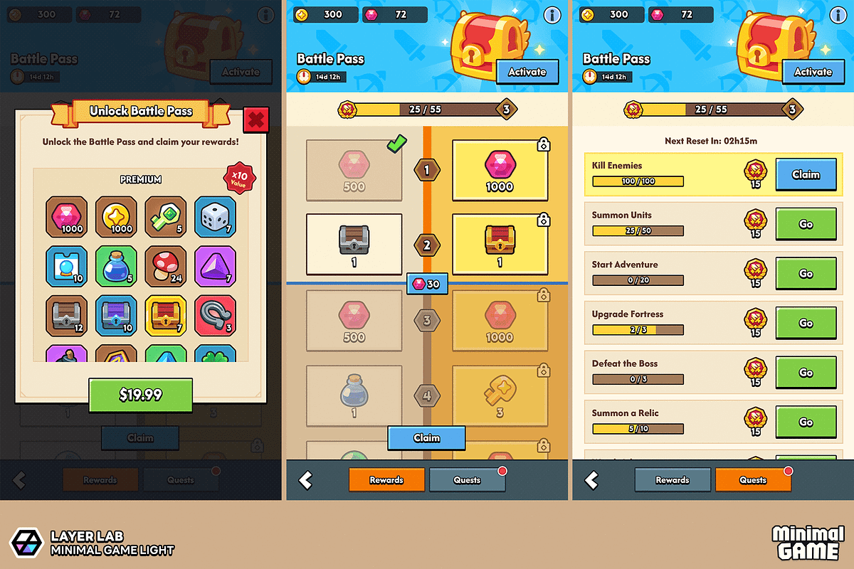 GUI Pro - Minimal Game Light, an UI Kit Template by LAYERLAB (Photo 44 of 51)