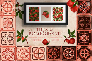 Tiles and pomegranate Patterns