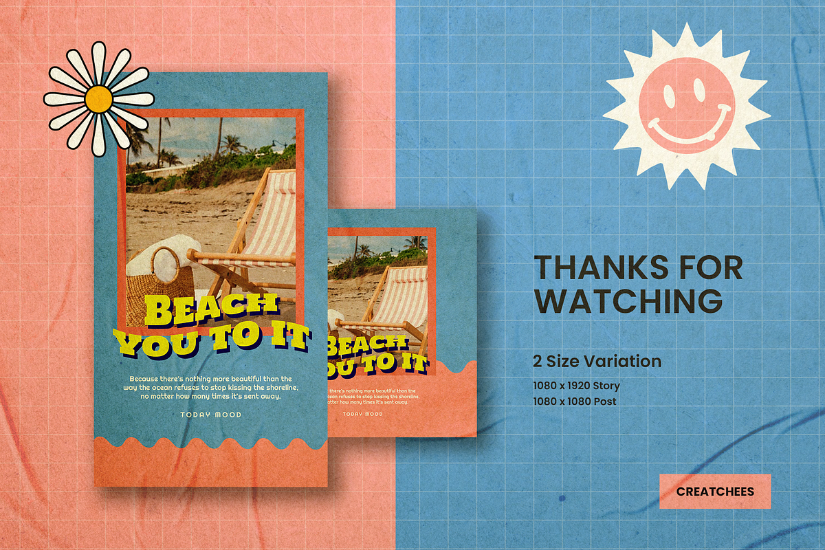 BEACH - Instagram Stories & Post, a Social Media Template by Creatchees.std (Photo 5 of 5)