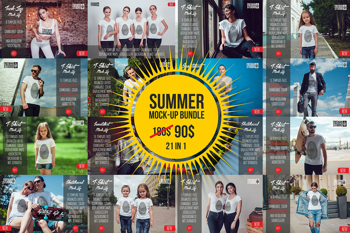 Summer Mock-Up Bundle, a Shirt Mockup by Freeman Studio (Photo 1 of 3)