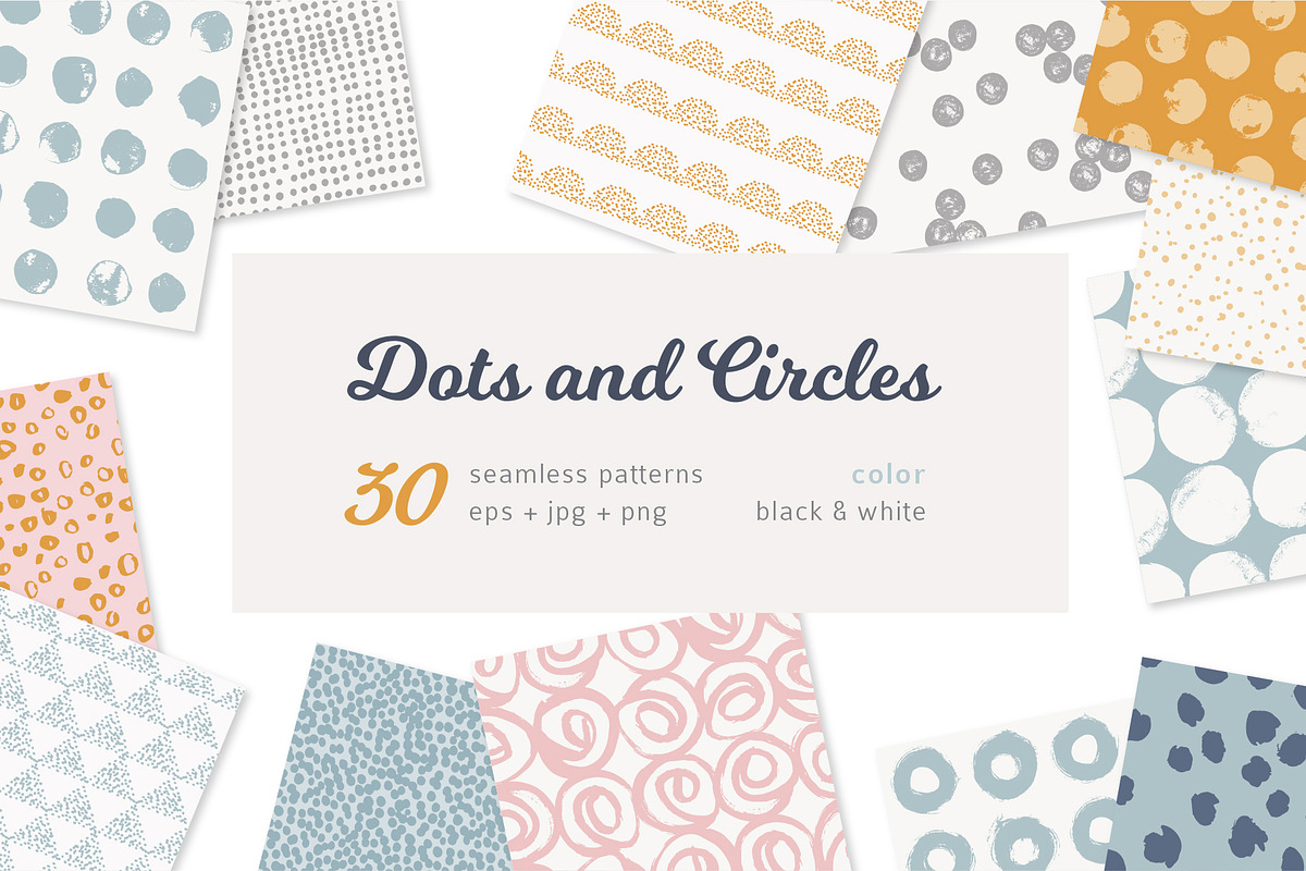 Dots and circles seamless patterns, a Pattern Graphic by Magnia (Photo 1 of 8)