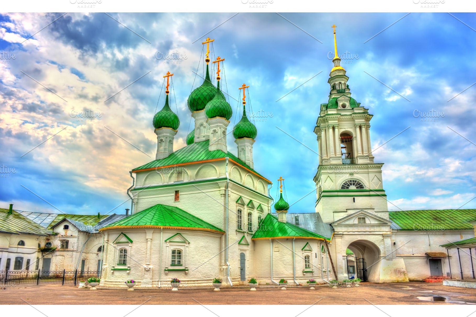 Church of the savior at the trading arcades in kostroma russia stock photo, an Architecture Photo by Leonid Andronov