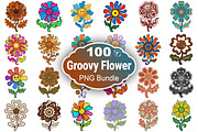 Groovy Flower Clipart, an Object Illustration by Forhadx5 (Thumbnail 1 of 11)