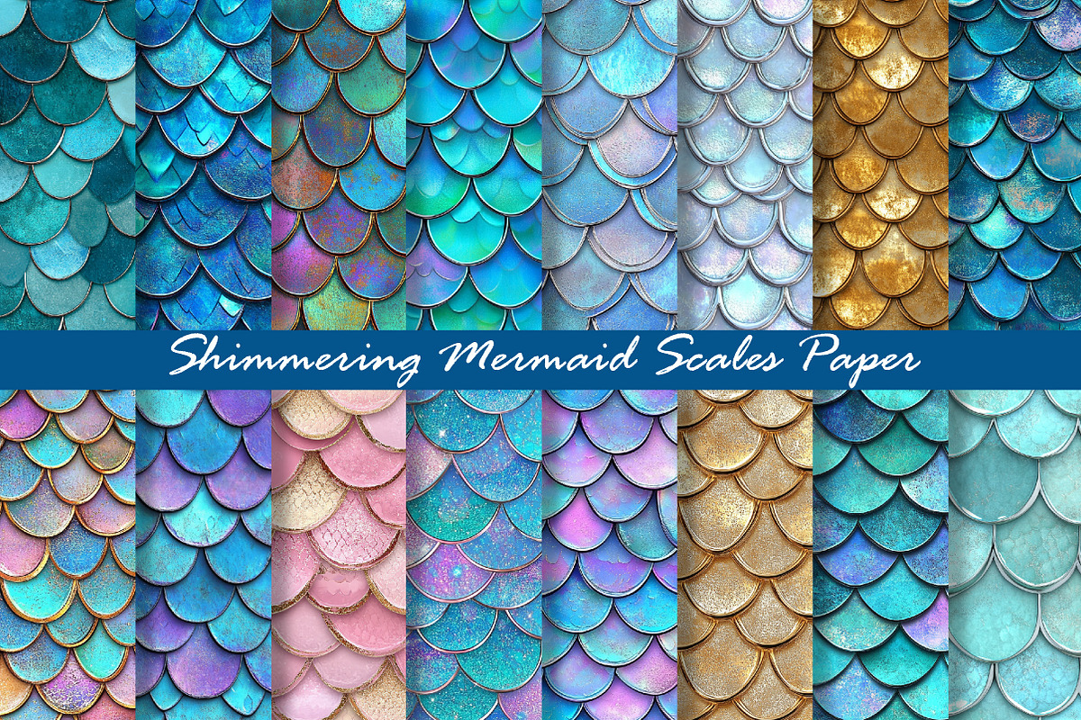 Shining Mermaid Scales Digital Paper, a Texture Graphic by Dream Creation (Photo 1 of 6)