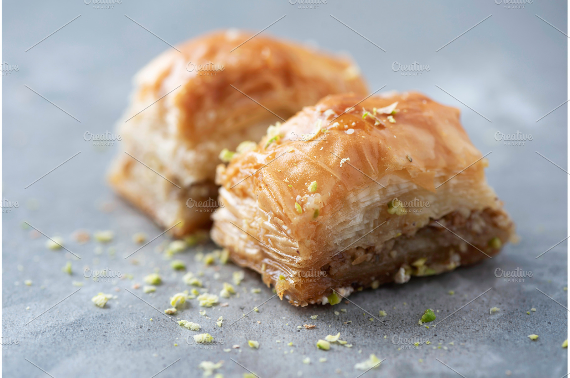 Turkish dessert chocolate baklava on, a Food & Drink Photo by Enjoy Photo