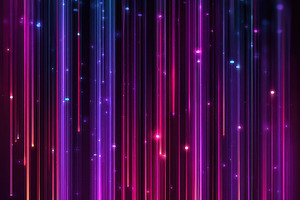 Abstract Neon Light Rain Digital Art, a Photo by Pixeness Studio