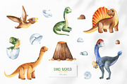 Dino World. Watercolor collection., an Animal Illustration by Kate_Rina (Thumbnail 4 of 16)