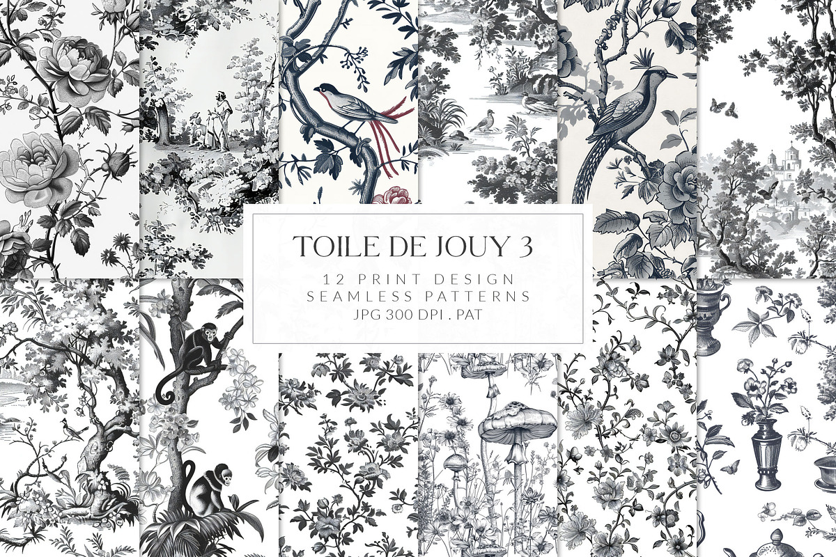 Toile De Jouy Print Design Patterns, a Pattern Graphic by Olya Creative (Photo 1 of 25)