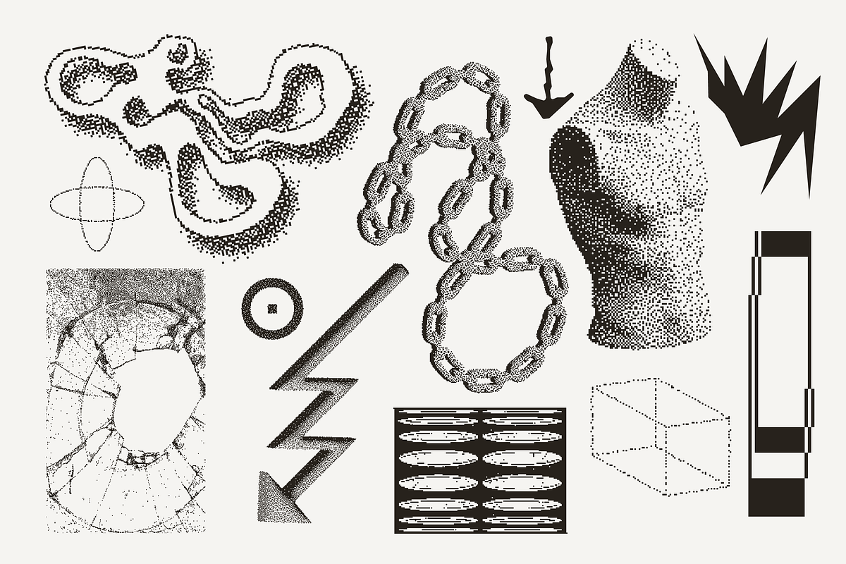 82 Vector Dither Y2K Shapes Pack, a Graphic by softulka (Photo 2 of 10)