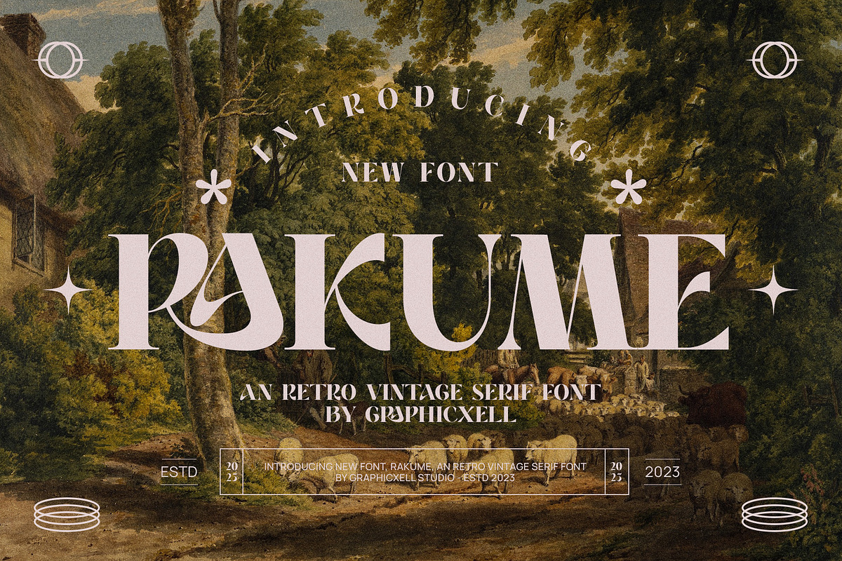 Rakume Vintage Serif Font, a Serif Font by Graphicxell (Photo 1 of 10)