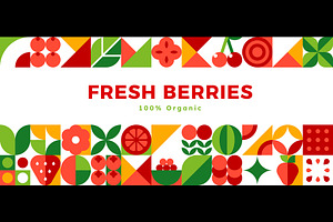 Ripe berries geometric mosaic