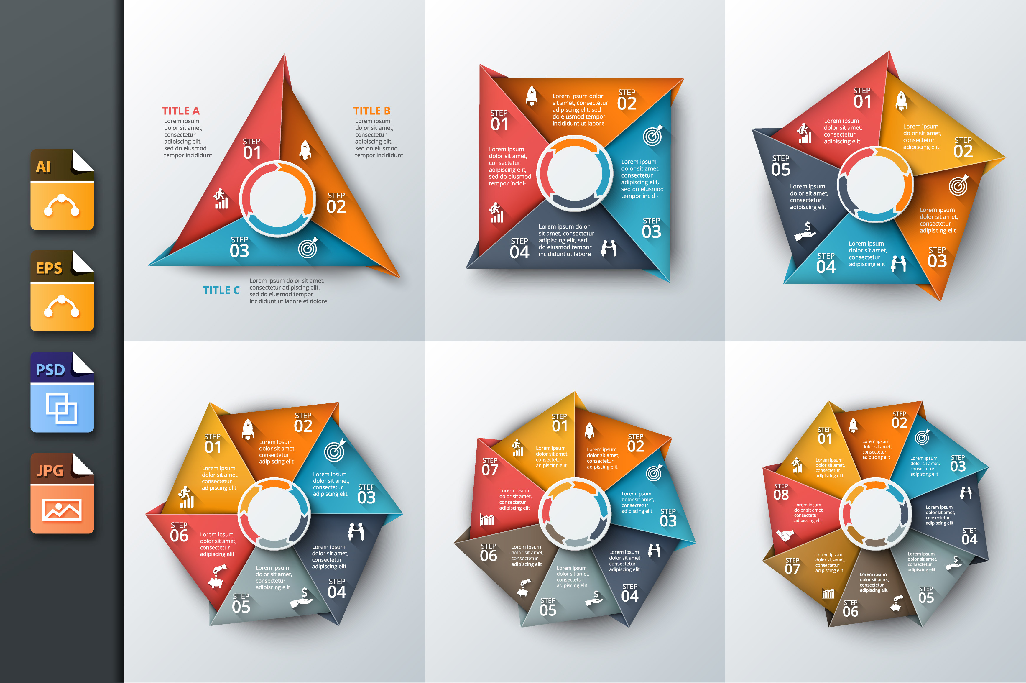 Infographics template set v.20, a Presentation Template by Abert