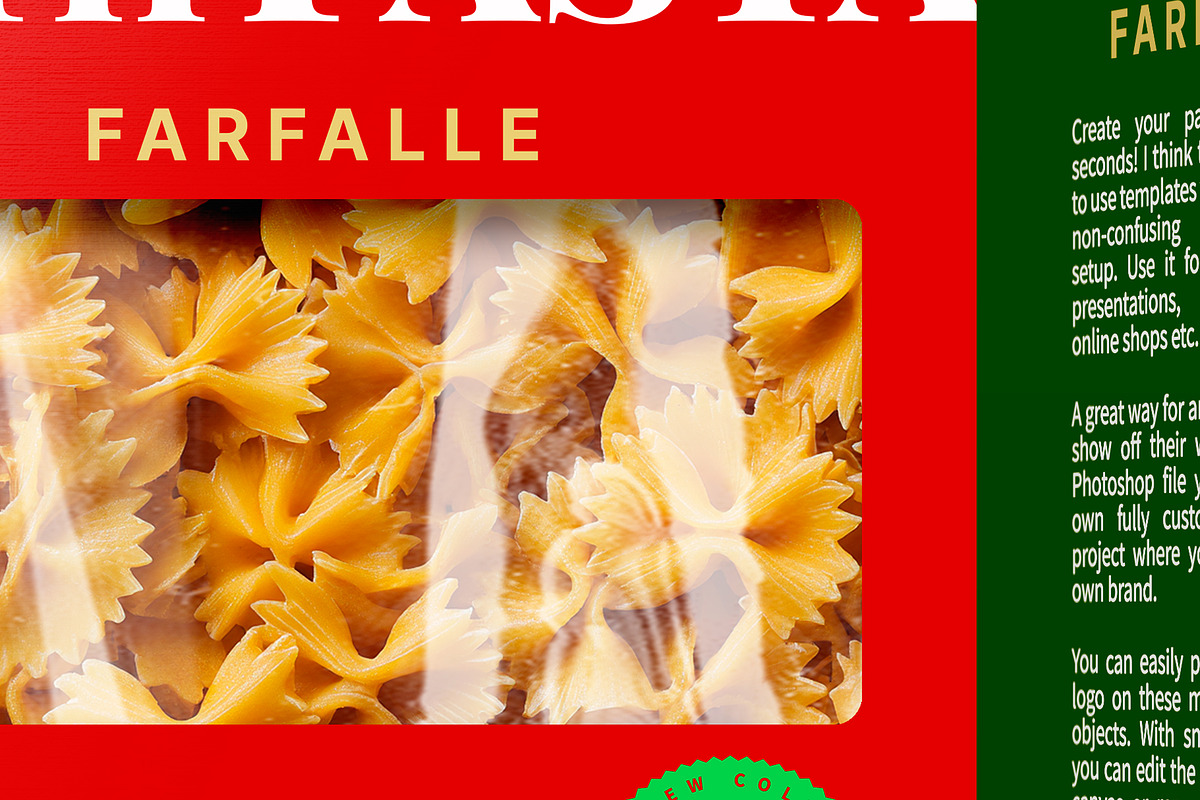 Pasta Mockup, a Packaging Mockup by Reformer Mockup (Photo 2 of 5)