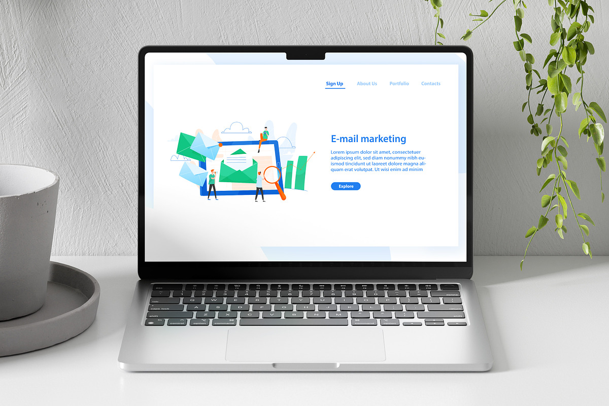 E-mail marketing concept banner, a Technology Illustration by Good Studio (Photo 3 of 3)