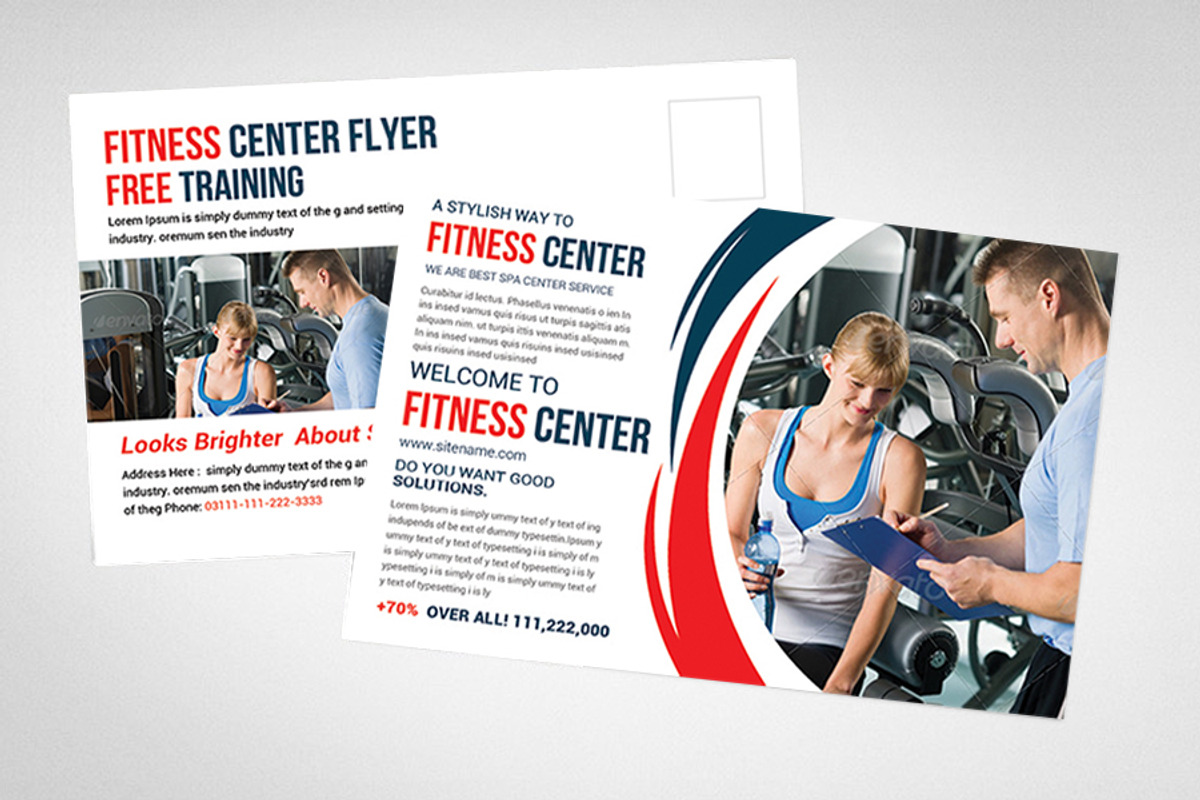 Health Fitness Postcard Psd, a Card Template by AfzaalGraphics (Photo 2 of 4)