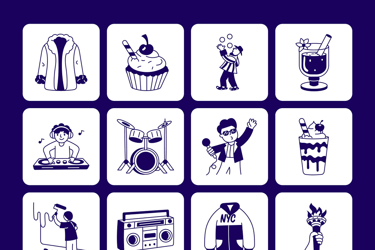 New York Vector Drawing Set, an Outline Icon by Vectors Market (Photo 8 of 8)