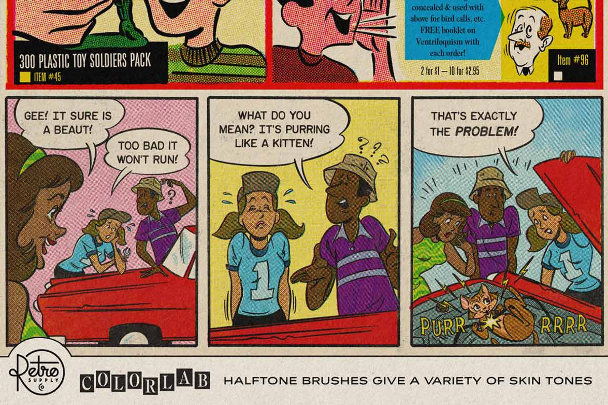 ColorLab Procreate Vintage Comic Kit, a Brush Add-On by RetroSupply Co. (Photo 11 of 12)