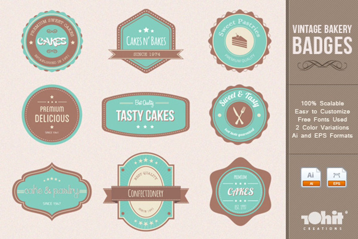 Vintage Bakery Badges preview 5