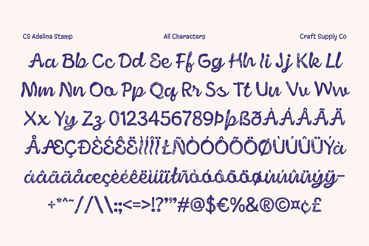CS Adelina Stamp, a Script Font by Craft Supply Co. (Photo 8 of 8)
