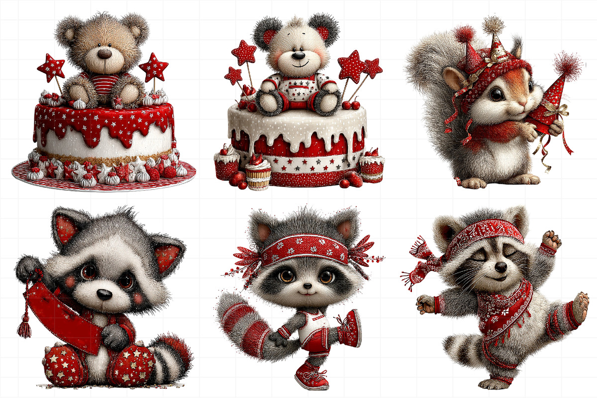 Whimsical New Year Animal Party Clip, an Illustration by Daily.Designs (Photo 3 of 8)