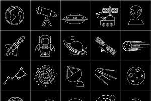 Vector Cosmos Icons - Universe