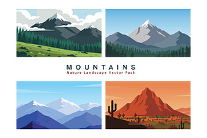 8 Mountain Nature Landscape Vector, a Sport Illustration by jongcreative