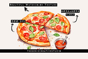 Watercolor PNG Pizza Clipart, a Food Illustration by Geniecreativestudio (Thumbnail 3 of 9)