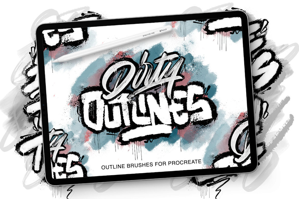 Dirty Outlines - Procreate Brushes, a Brush Add-On by Snooze one (Photo 1 of 8)