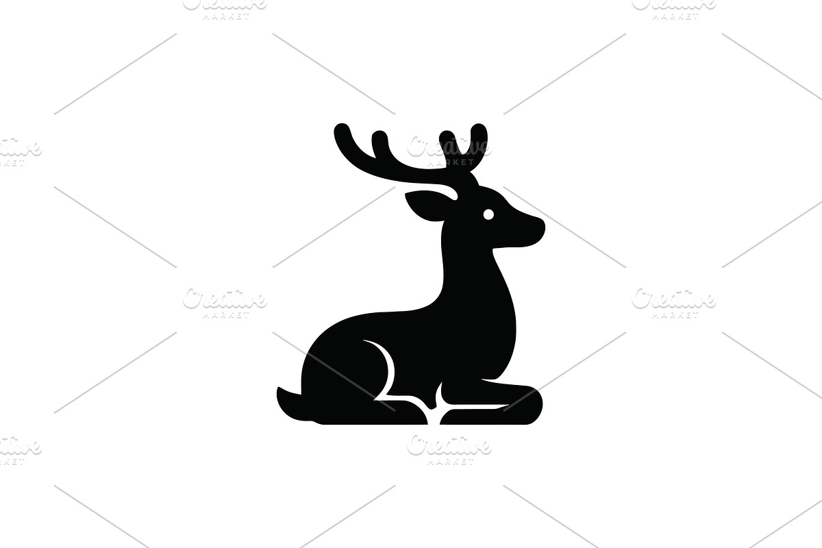 Minimalist Resting Deer Logo, a Branding & Logo Template by Vectorium Studio (Photo 1 of 2)
